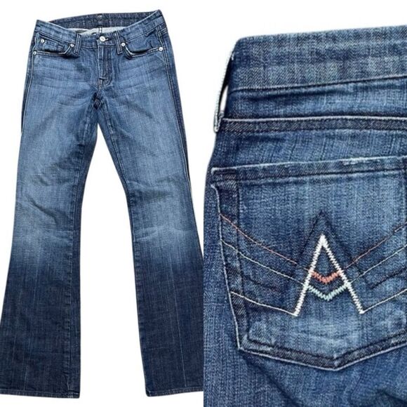 7 FOR ALL MANKIND A POCKET JEANS SIZE 27 - Picture 1 of 9